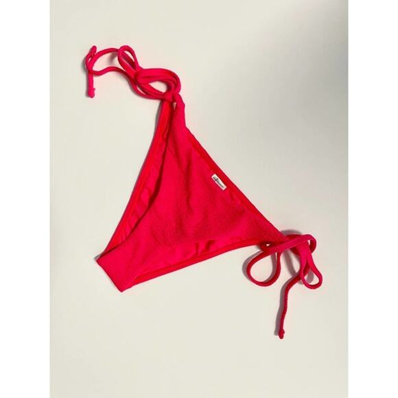 Topshop Crinkle High Tie Bikini Bottom Red Size 4 - Picture 3 of 9